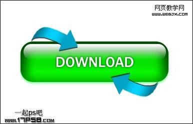 Photoshop图层样式简单绘制Download按钮_webjx.com