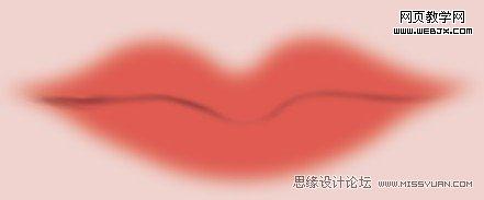 Photoshop鼠绘实例教程:绘制性感的红唇_webjx.com