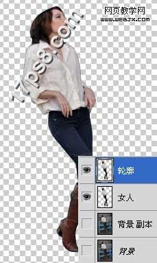 Photoshop教程:绘制大雨中矗立桥头的卡通漫画_webjx.com