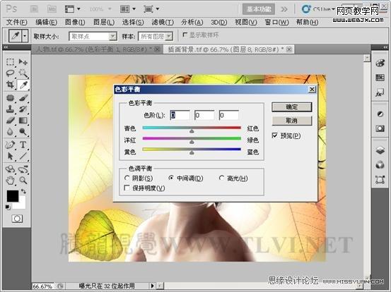 PS入门教程:色彩平衡命令调整图片色彩_webjx.com