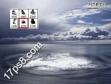 PS合成实例:饥饿的鲸鱼跃出水面抢夺食物_webjx.com
