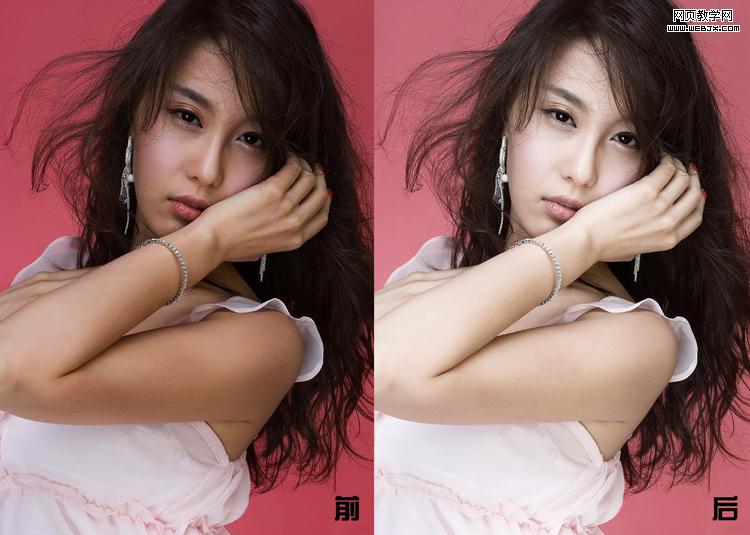 PS教程:简单又快捷的方法给美女模特美白_webjx.com网页教学网