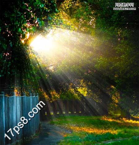 Photoshop图片简单教程:添加阳光照射特效_webjx.com网页教学网