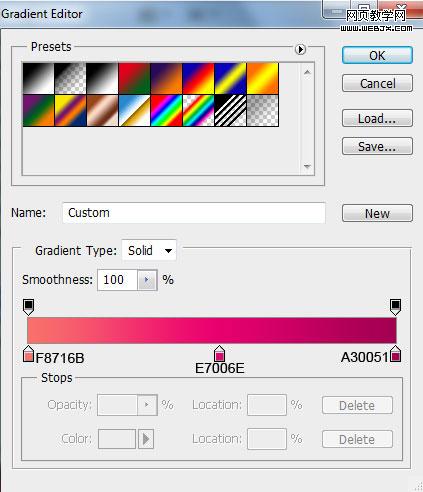 Photoshop心形工具绘制粉红色的心形图案_网页webjx.com教学网