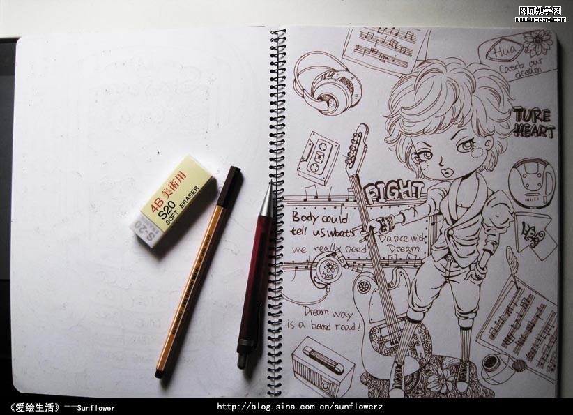 Photoshop简单鼠绘教程:涂鸦插画上色过程_网页webjx.com教学网