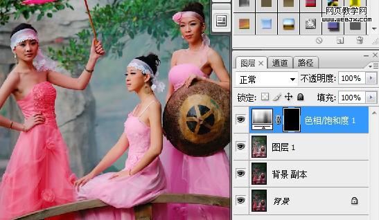 Photoshop让红衣美女穿上白色婚纱