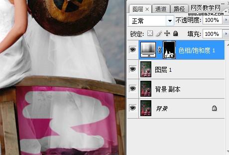 Photoshop让红衣美女穿上白色婚纱