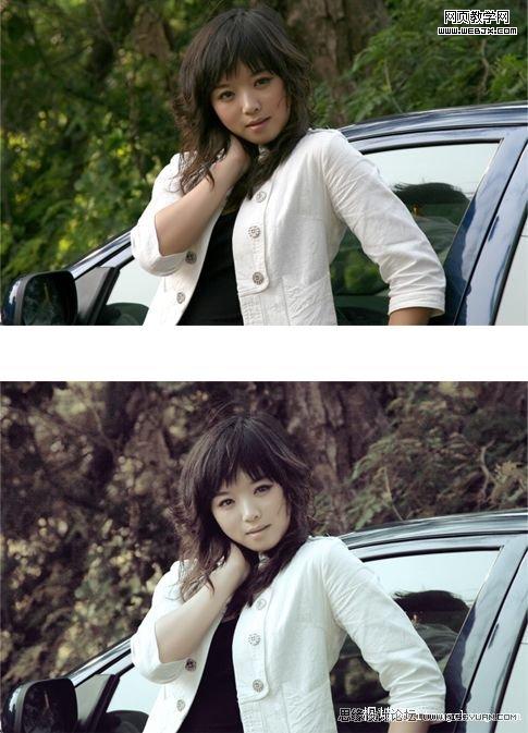 Photoshop调色教程:韩式暗灰色调美女照片_webjx.com