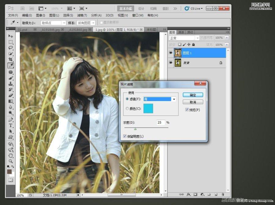 Photoshop调色教程:韩式暗灰色调美女照片_webjx.com
