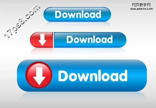 PS圆角矩形和图层样式制作高光download图标_webjx.com