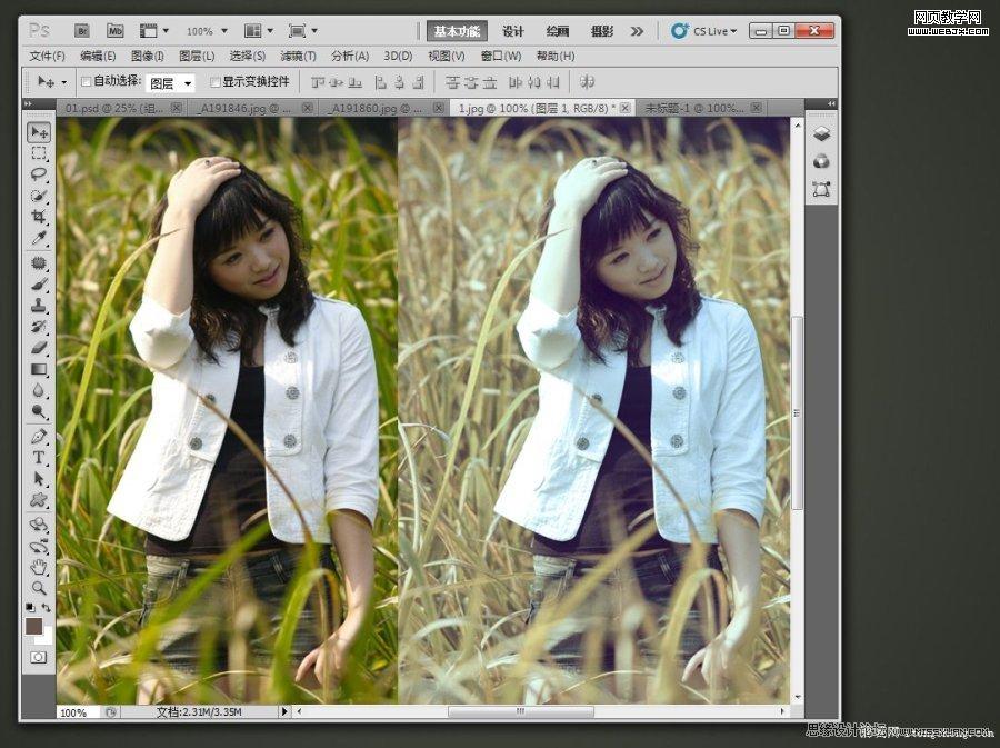 Photoshop调色教程:韩式暗灰色调美女照片_webjx.com
