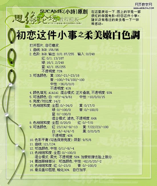 Photoshop教程:偏色照片的美白和柔和色调_webjx.com