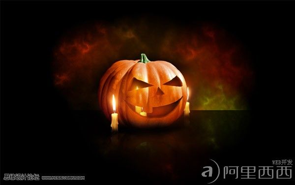使用photoshop制作万圣节的南瓜灯_webjx.com