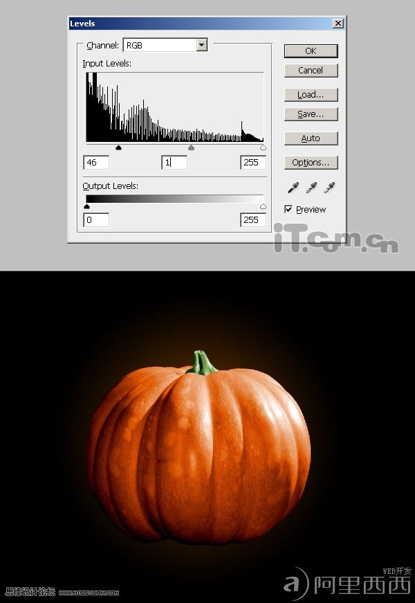 使用photoshop制作万圣节的南瓜灯_webjx.com