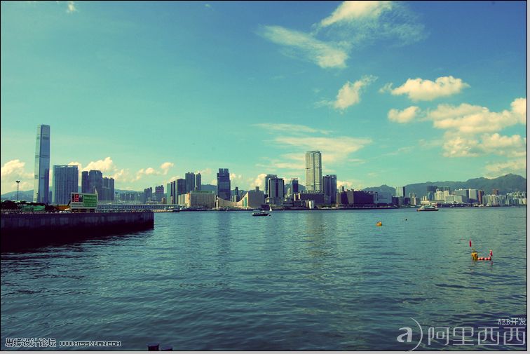 使用Photoshop给偏蓝的风景照片校色_webjx.com