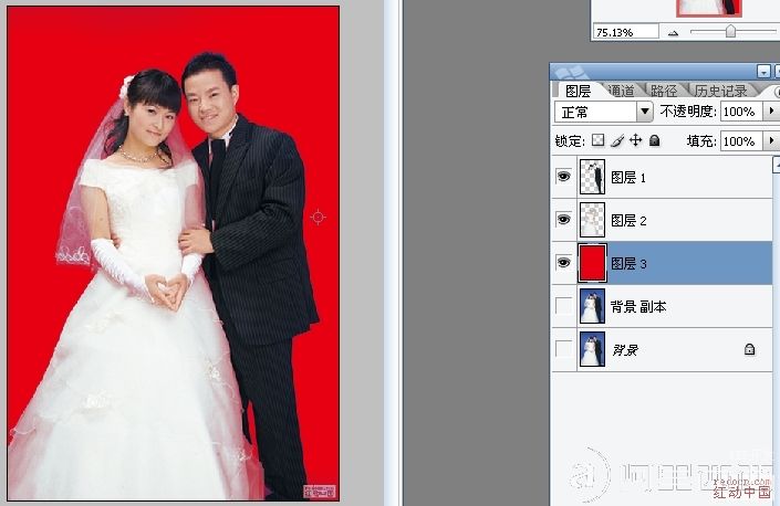 Photoshop抠图教程:简单背景扣婚纱照_webjx.com