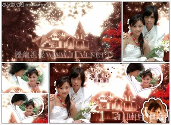 Photoshop照片合成教程:婚纱照片梦幻组合效果_webjx.com
