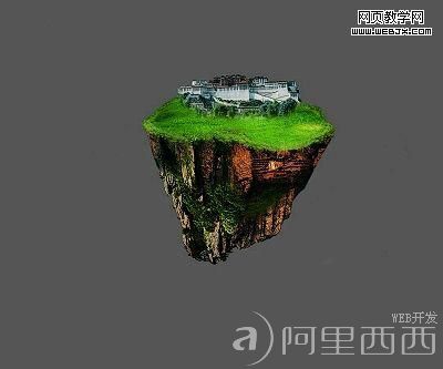 Photoshop合成古代悬空漂浮的仙山