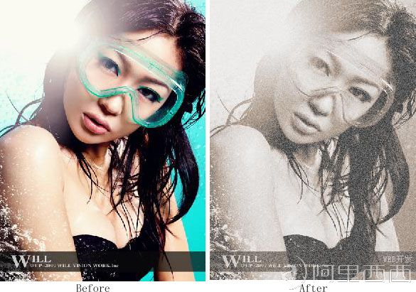 Photoshop教程:制作复古色人像怀旧照片_爱易学习网