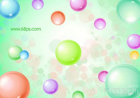 Photoshop制作清新可爱的泡泡壁纸