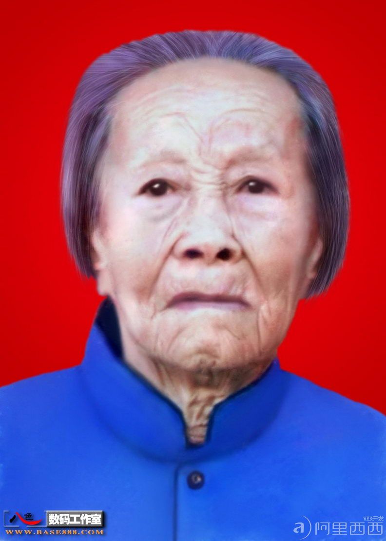 PS修复老照片教程:还原真实的老太太的发丝_爱易学习网