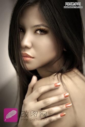 Photoshop教程:漂亮质感肤色的魅惑女人妆_爱易学习网