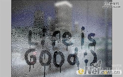 Photoshop文字特效:模拟带水的玻璃上的文字_爱易学习网