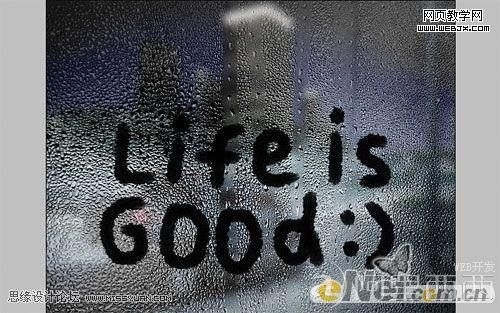 Photoshop文字特效:模拟带水的玻璃上的文字_爱易学习网