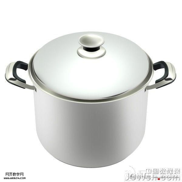 Photoshop手绘教程:逼真的不锈钢压力锅_爱易学习网