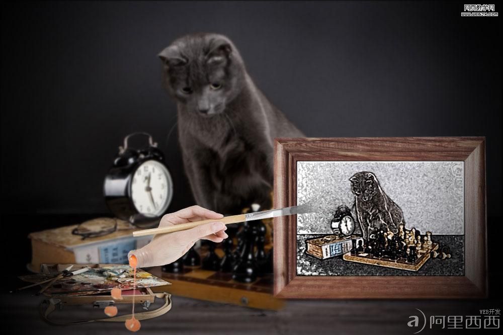 Photoshop教程:模拟绘制照片画面