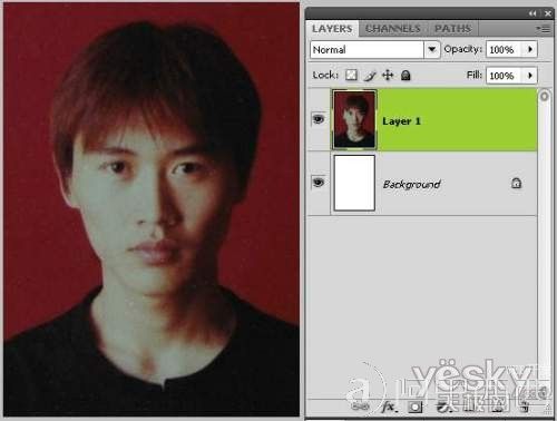 巧用Photoshop为一寸标准像添衣领换底色
