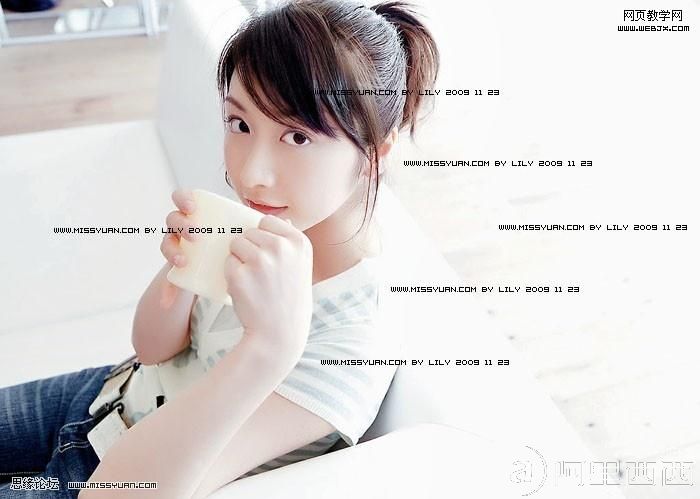 PS调色教程:红润色调的美女照片_ 爱易学习网