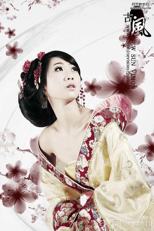 古风 美女与水墨画的完美融合