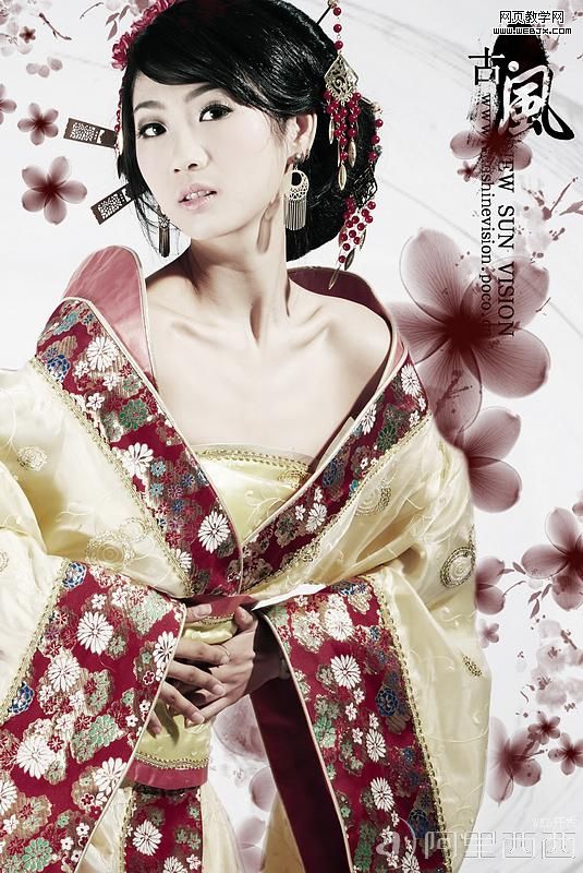古风 美女与水墨画的完美融合