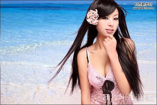 PS抠图教程:颜色范围命令抠出性感美女_网页教学网