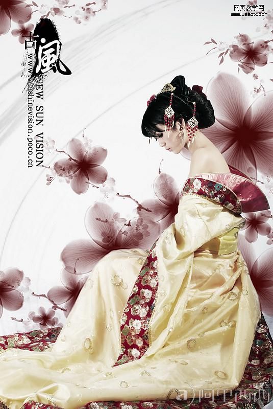 古风 美女与水墨画的完美融合