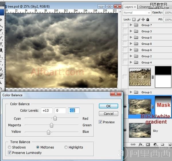 photoshop教程：制作人面树怪 aiyiweb.com