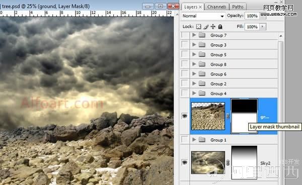 photoshop教程：制作人面树怪 aiyiweb.com