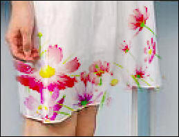 Photoshop为美女衣裳添加漂亮花纹