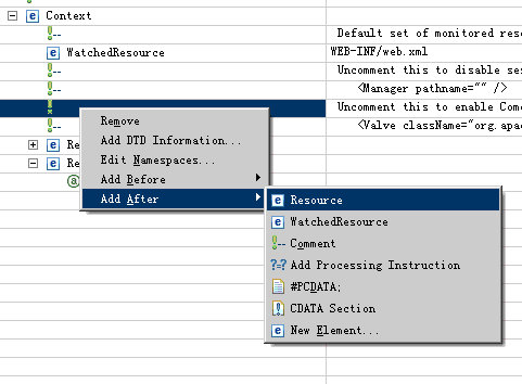 eclipse中编辑context.xml