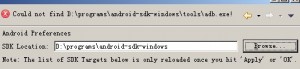 android could not find adb.exe