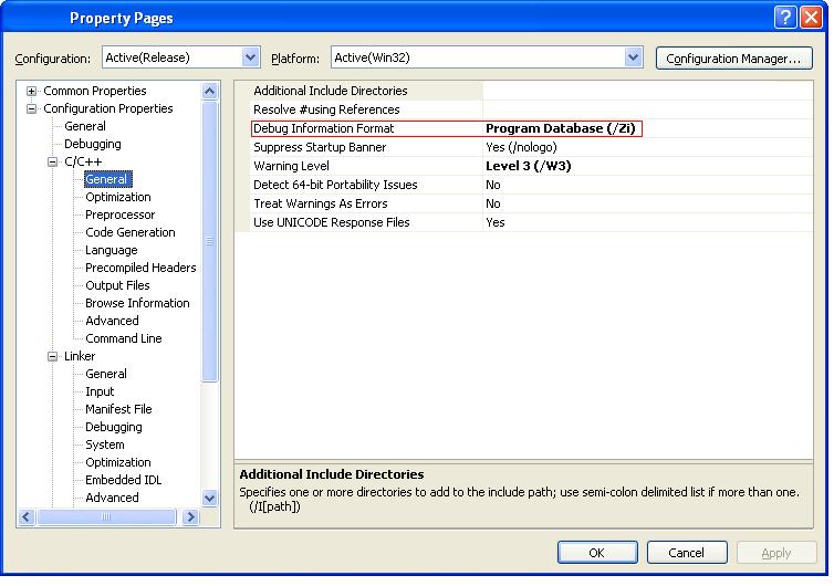 VS2008 PDB设置1